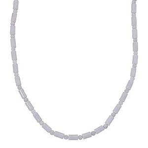 Doorbuster D'Joy Natural Jade 360.00 ctw Pillar Beaded Necklace in Rhodium Over Sterling Silver 20 Inches