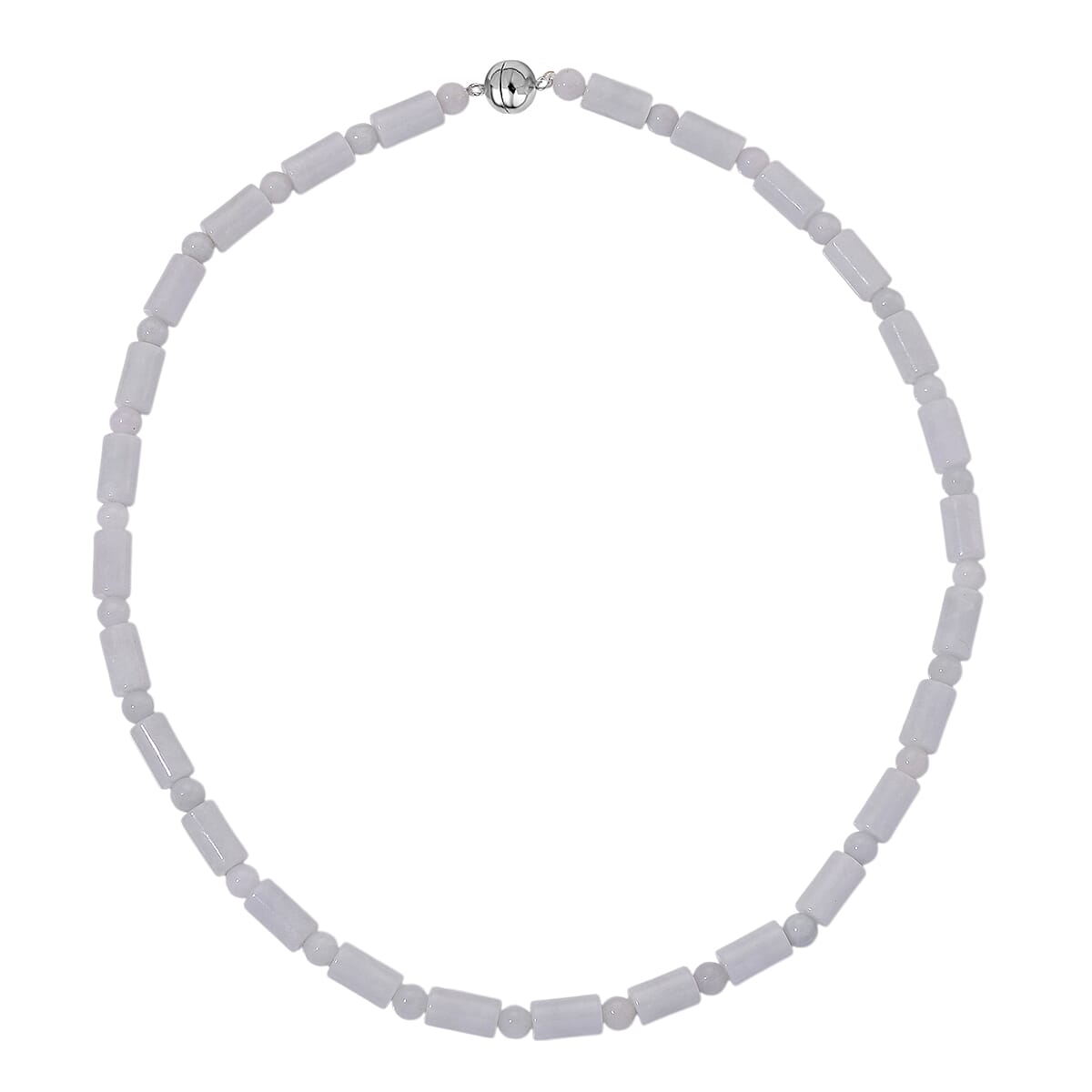 Doorbuster D'Joy Natural Jade 360.00 ctw Pillar Beaded Necklace in Rhodium Over Sterling Silver 20 Inches image number 3