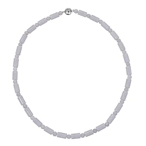 Doorbuster D'Joy Natural Jade 360.00 ctw Pillar Beaded Necklace in Rhodium Over Sterling Silver 20 Inches