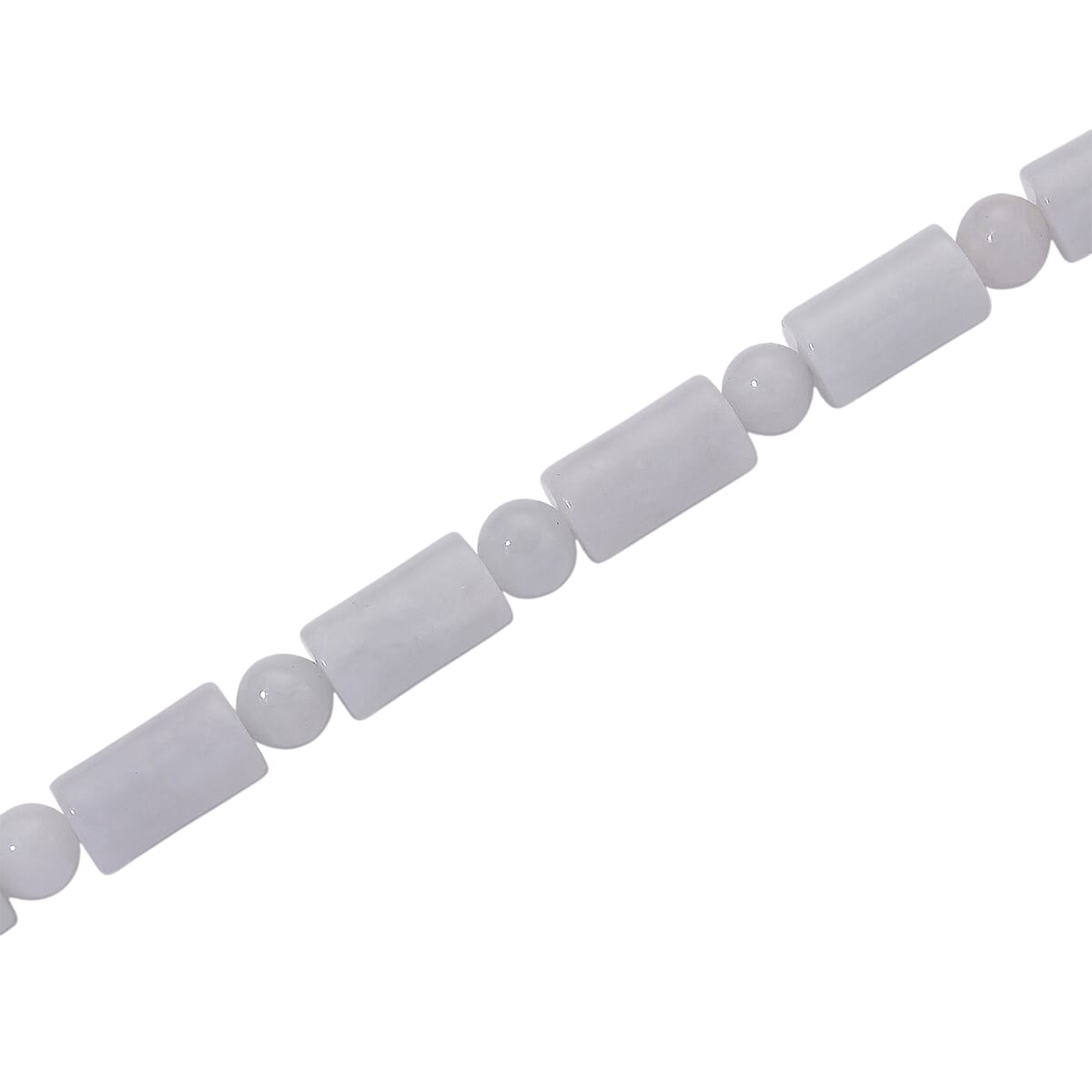Doorbuster D'Joy Natural Jade 360.00 ctw Pillar Beaded Necklace in Rhodium Over Sterling Silver 20 Inches image number 4