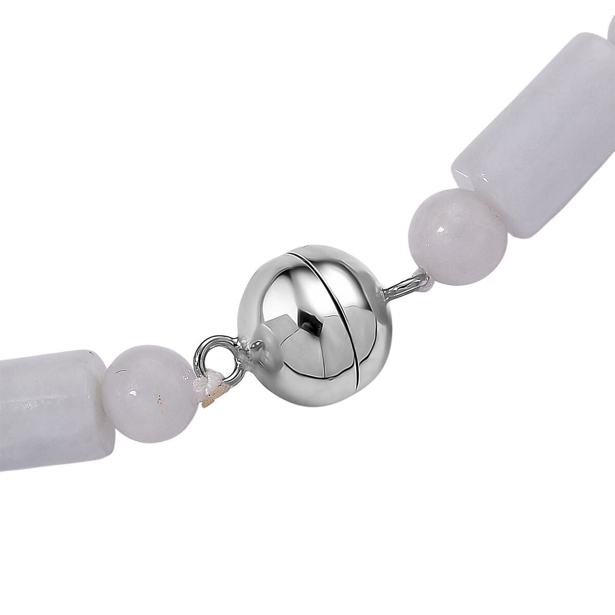 Doorbuster D'Joy Natural Jade 360.00 ctw Pillar Beaded Necklace in Rhodium Over Sterling Silver 20 Inches image number 5