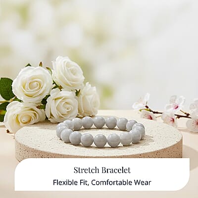 D'Joy Natural Jade 320.00 ctw Round Beaded Stretch Bracelet (6.50-7.0In)
