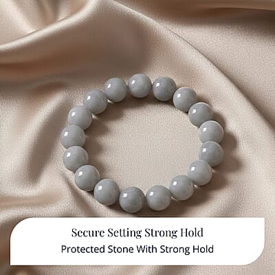 D'Joy Natural Jade 320.00 ctw Round Beaded Stretch Bracelet (6.50-7.0In)