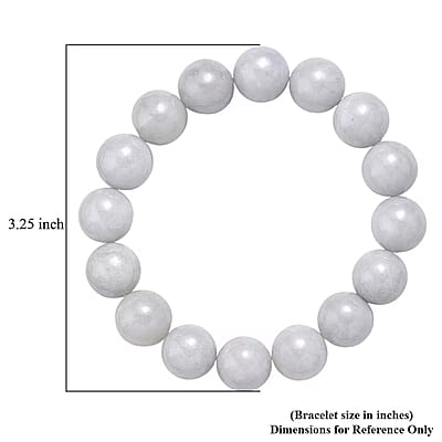 D'Joy Natural Jade 320.00 ctw Round Beaded Stretch Bracelet (6.50-7.0In)