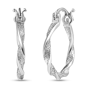 Twisted Hoop Earrings in 950 Palladium 4.10 Grams (Del. in 10-12 Days) 
