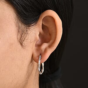 950 Palladium Twisted Hoop Earrings (4.10 Grams)
