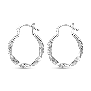 950 Palladium Twisted Hoop Earrings (4.10 Grams)