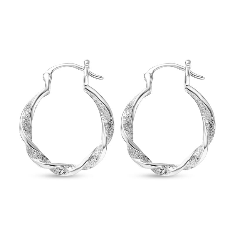 950 Palladium Twisted Hoop Earrings (4.10 Grams)