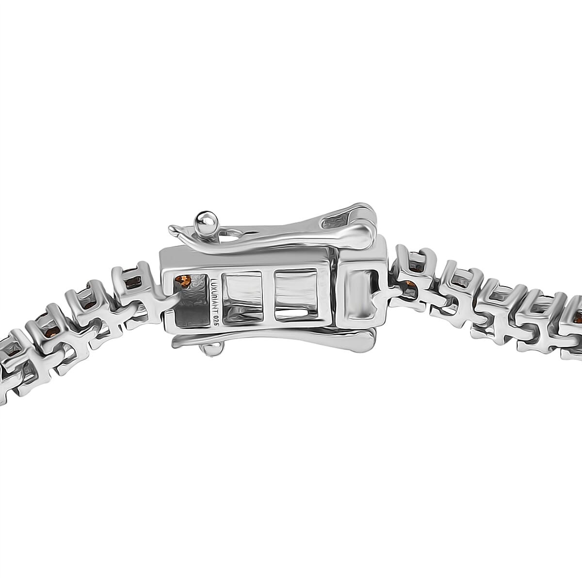 Luxuriant Lab Grown Red Diamond (IR) SI 3.30 ctw Scarlet Glow Bracelet in Rhodium Over Sterling Silver (7.25 In) image number 3