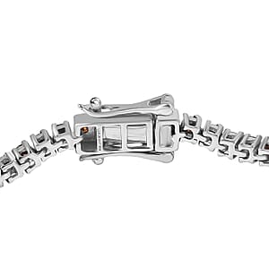 Luxuriant Lab Grown Red Diamond (IR) SI 3.30 ctw Scarlet Glow Bracelet in Rhodium Over Sterling Silver (7.25 In)