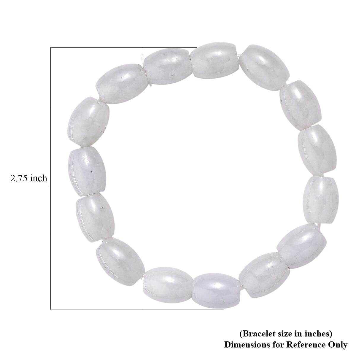 Doorbuster D'Joy Natural Jade 320.00 ctw Rice Beaded Stretch Bracelet (6.50-7.0In) image number 3