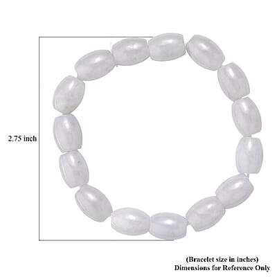 D'Joy Natural Jade 170.00 ctw Rice Beaded Stretch Bracelet (6.50-7.0In)