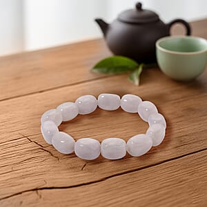 Doorbuster D'Joy Natural Jade 200.00 ctw Cushion Beaded Stretch Bracelet (6.50-7.0In)
