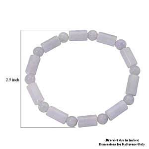 Doorbuster D'Joy Natural Jade 100.00 ctw Pillar Beaded Stretch Bracelet (6.50-7.0In)