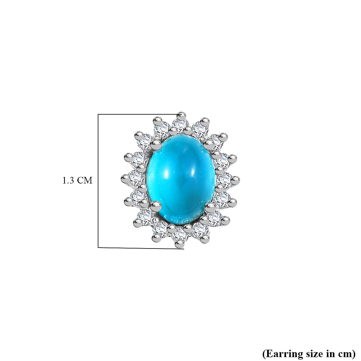 D'Joy Premium Paraiba Moonstone and White Zircon 4.20 ctw Earrings in Platinum Over Sterling Silver