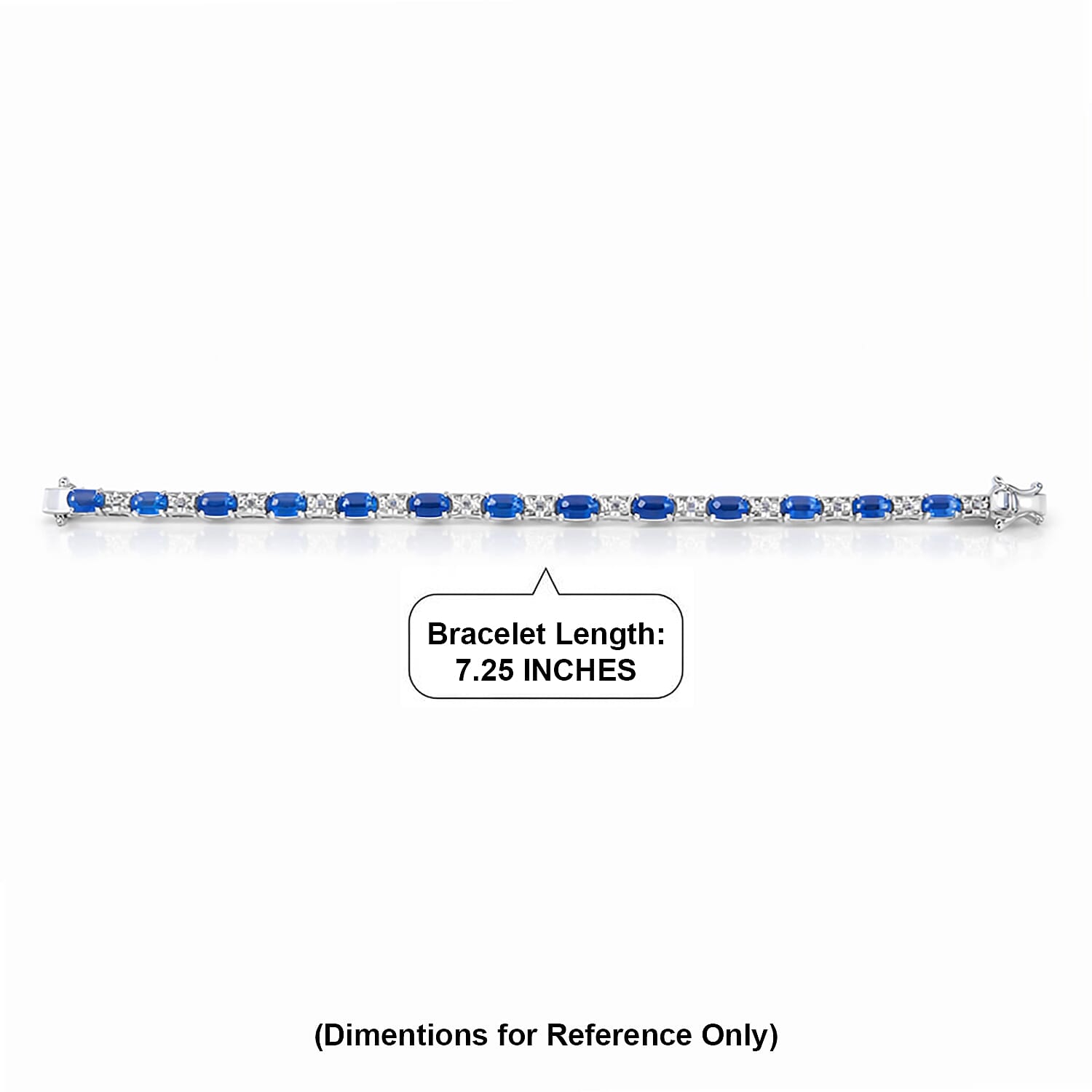 D'Joy Kashmir Kyanite, Moissanite Bracelet in Rhodium Over Sterling Silver 12.00 ctw (7.25 In)