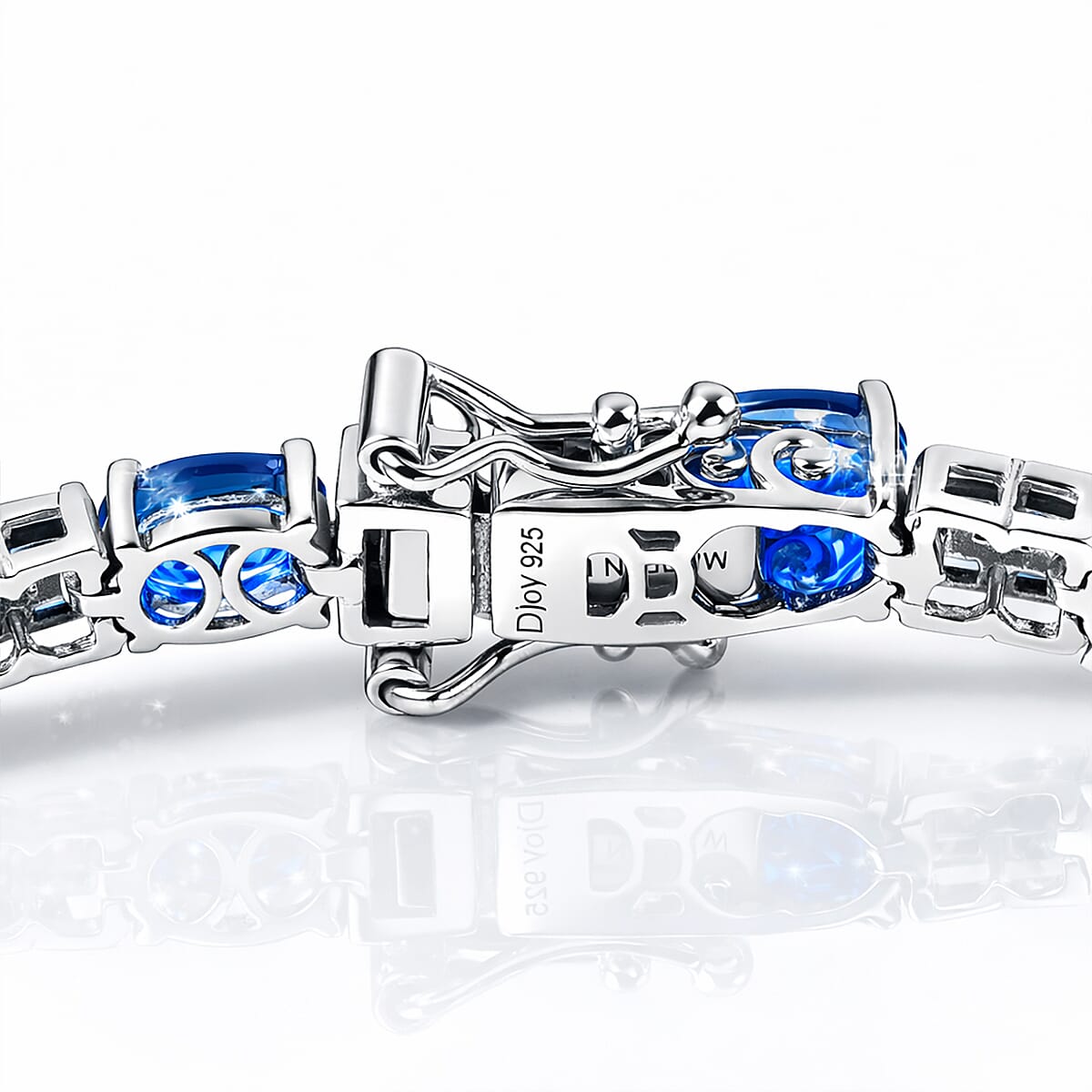 D'Joy Kashmir Kyanite, Moissanite Bracelet in Rhodium Over Sterling Silver 10.80 ctw (6.50 In) image number 3