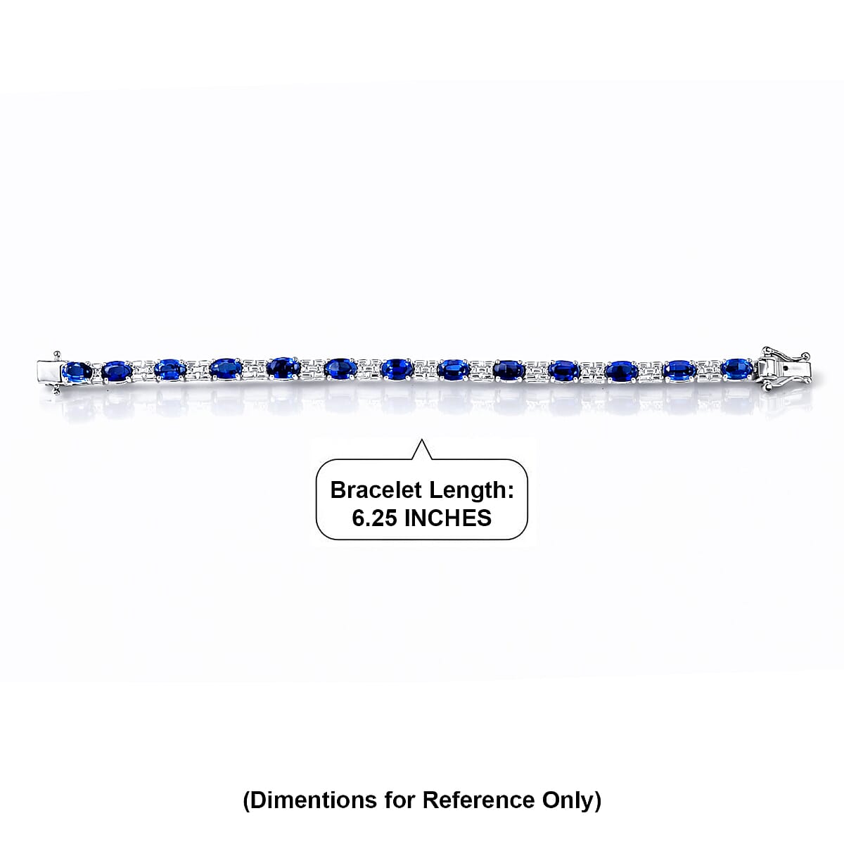 D'Joy Kashmir Kyanite, Moissanite Bracelet in Rhodium Over Sterling Silver 10.80 ctw (6.50 In) image number 4