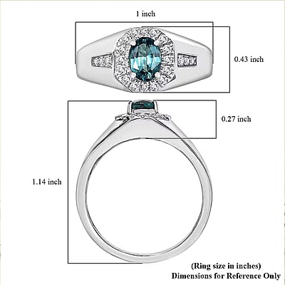 Rhapsody AAAA Lagoon Tourmaline and Diamond E-F VS 1.35 ctw Men's Ring in 950 Platinum (Size 10.0) 9.10 Grams