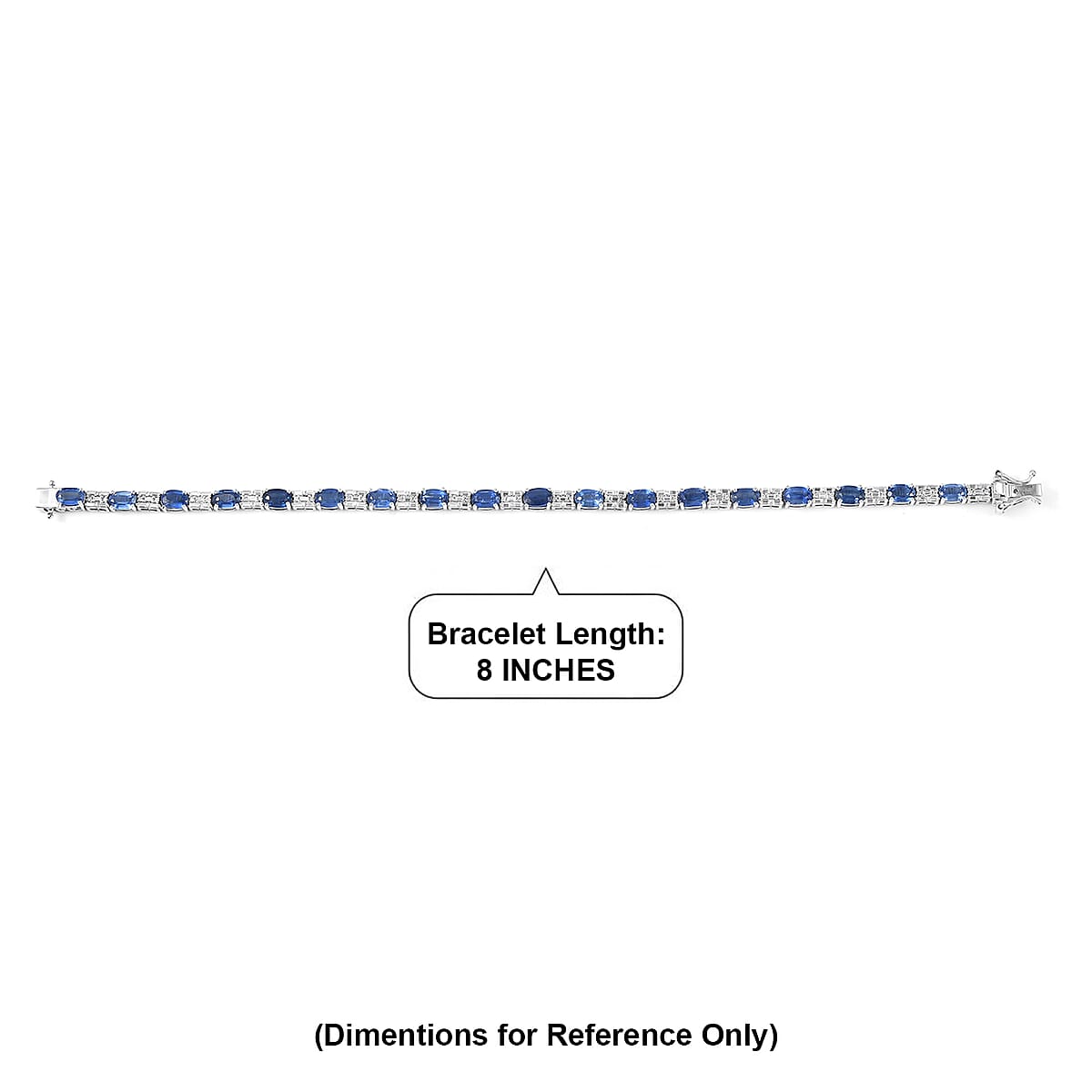 D'Joy Kashmir Kyanite, Moissanite Bracelet in Rhodium Over Sterling Silver 13.20 ctw (8.00 In) image number 4