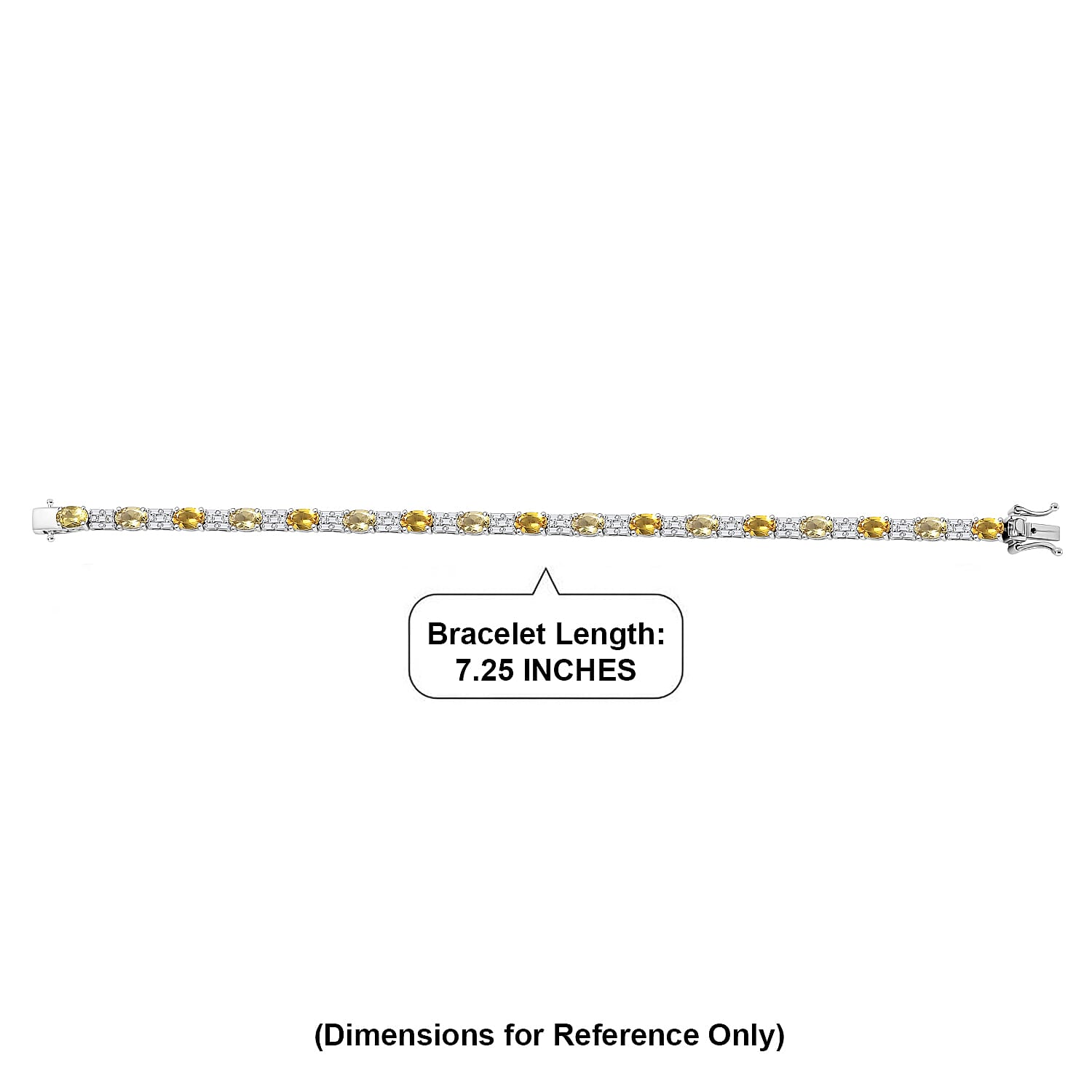 D'Joy Brazilian Heliodor, Moissanite Bracelet in Rhodium Over Sterling Silver 7.90 ctw (7.25 Inches)