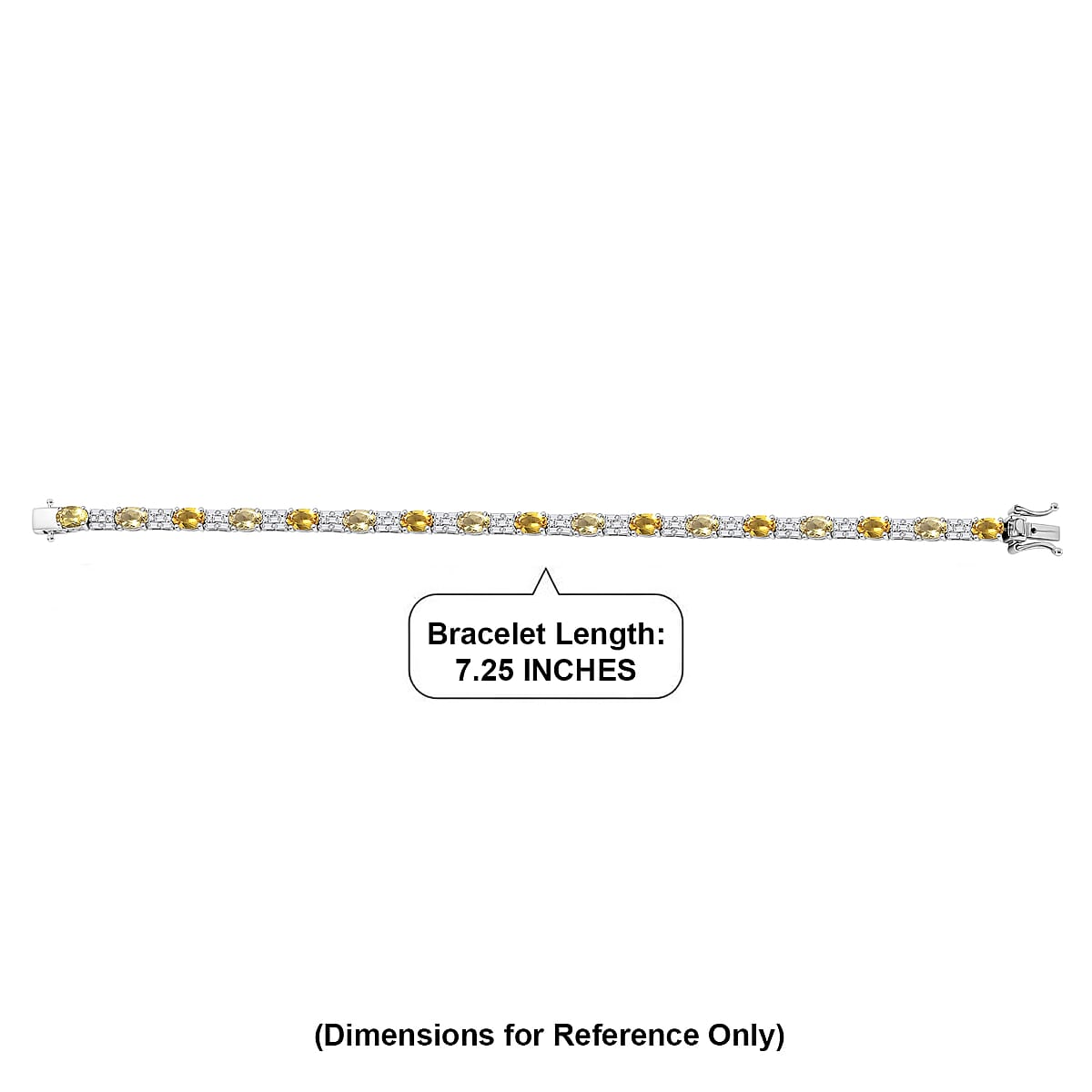 D'Joy Brazilian Heliodor, Moissanite Bracelet in Rhodium Over Sterling Silver 7.90 ctw (7.25 Inches) image number 4