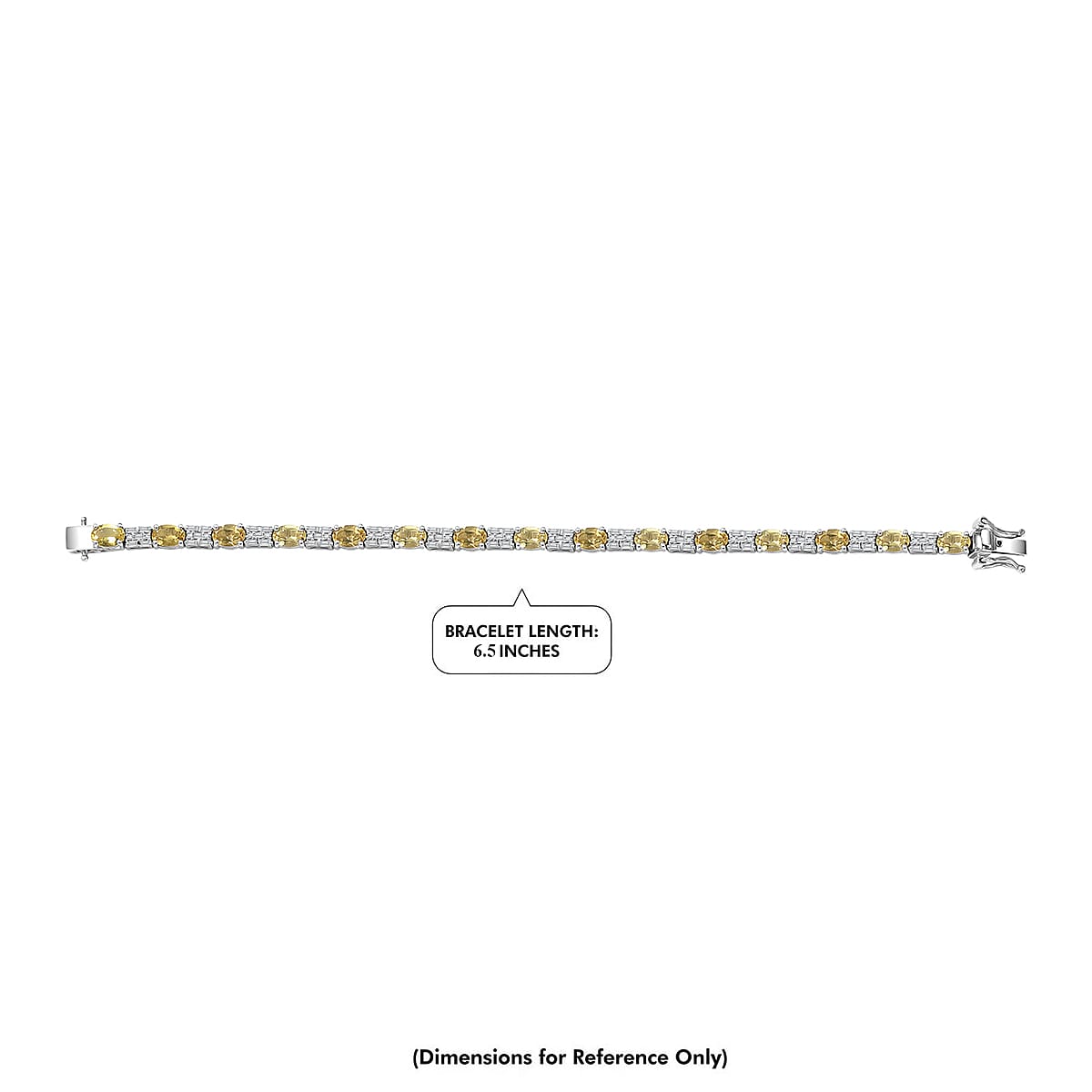 D'Joy Premium Brazilian Heliodor and Moissanite 8.40 ctw Classic Statement Bracelet in Rhodium Over Sterling Silver (6.50 In) image number 4