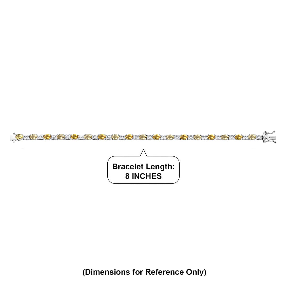 D'Joy Premium Brazilian Heliodor and Moissanite 8.85 ctw Classic Statement Bracelet in Rhodium Over Sterling Silver (8.00 In) image number 4