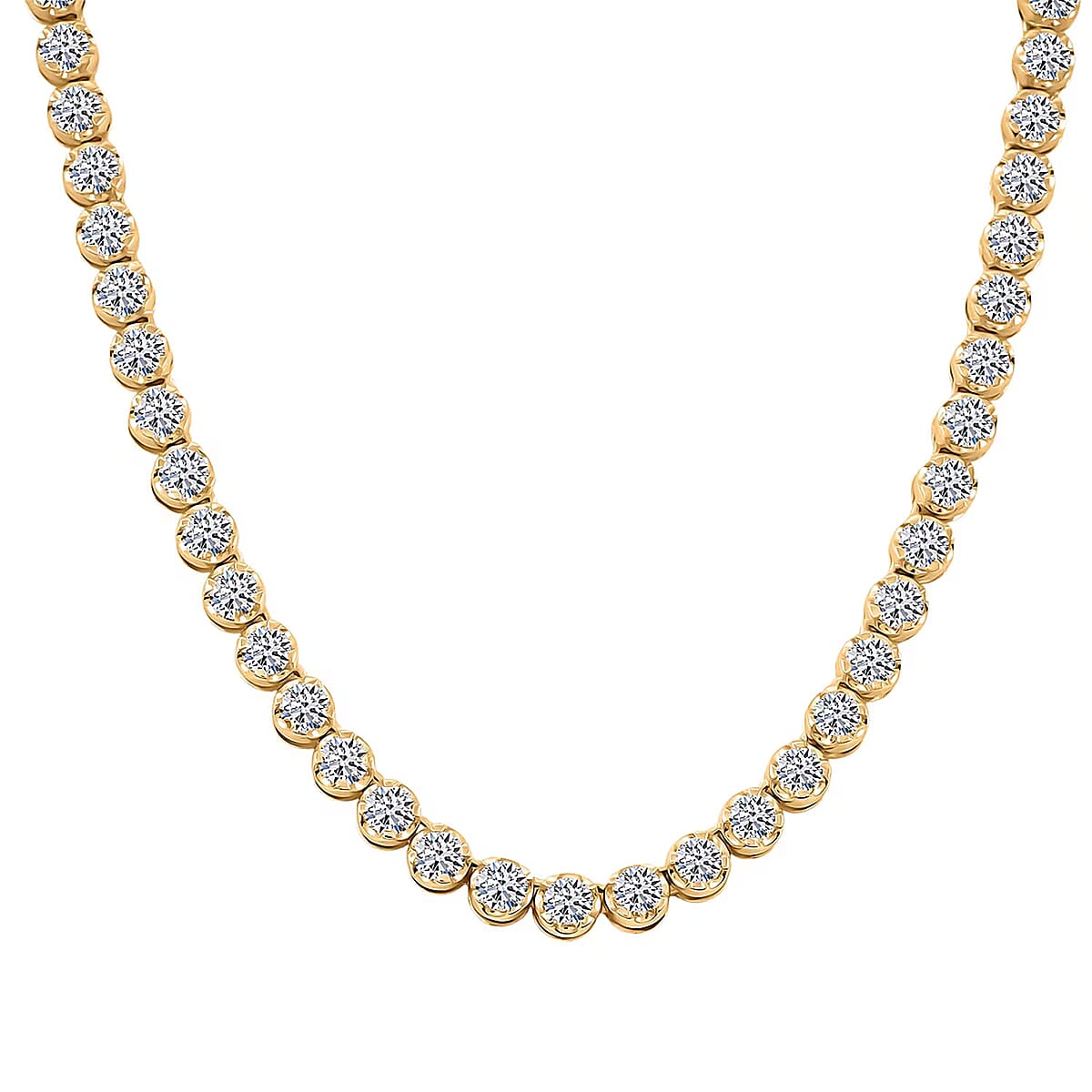 Doorbuster Luxuriant Lab Grown Diamond F VS1 10.37 ctw Necklace in 14K Yellow Gold Over Sterling Silver 18 Inches image number 0