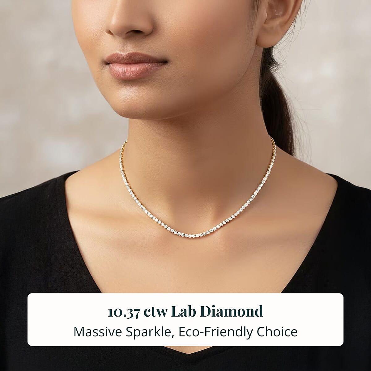 Doorbuster Luxuriant Lab Grown Diamond F VS1 10.37 ctw Necklace in 14K Yellow Gold Over Sterling Silver 18 Inches image number 1