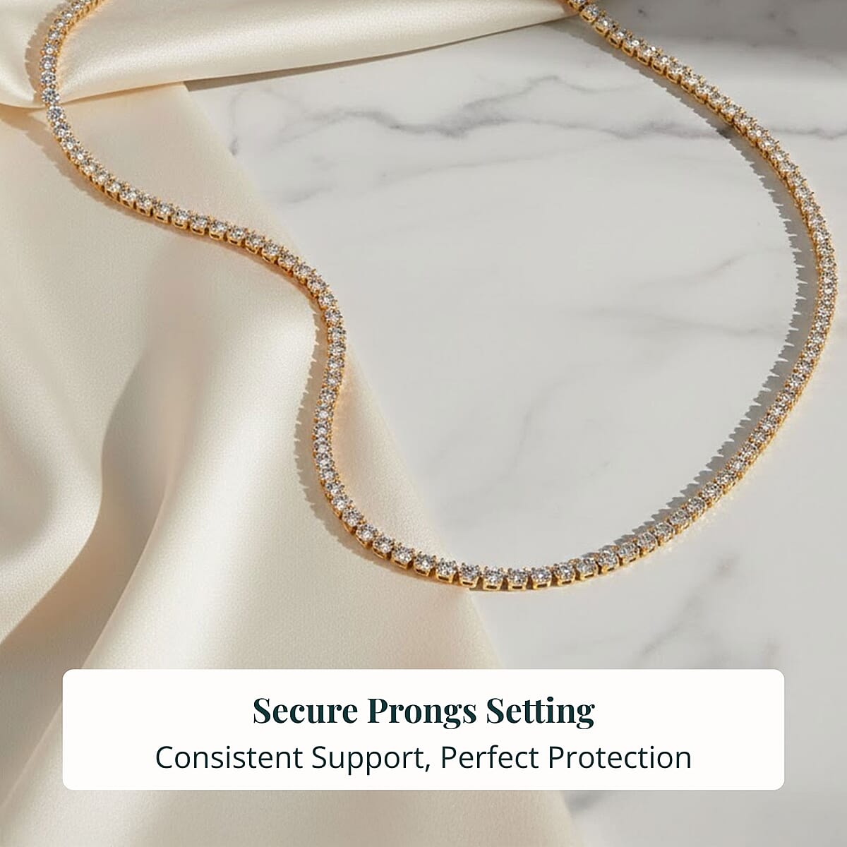 Doorbuster Luxuriant Lab Grown Diamond F VS1 10.37 ctw Necklace in 14K Yellow Gold Over Sterling Silver 18 Inches image number 4