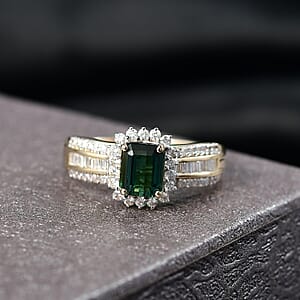 Doorbuster Luxoro AAAA Monte Belo Indicolite and I2 Diamond 1.80 ctw Royal Elegance Ring in 14K Yellow Gold (Size 6.0)