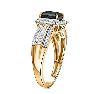 Doorbuster Luxoro AAAA Monte Belo Indicolite and I2 Diamond 1.80 ctw Royal Elegance Ring in 14K Yellow Gold (Size 6.0)