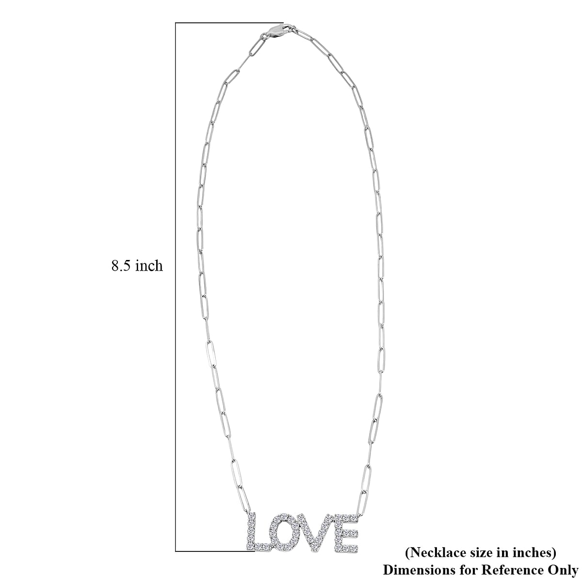 Luxuriant Lab Grown Diamond 1.75 ctw Love Necklace in Sterling Silver 18 Inches image number 5