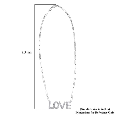 Luxuriant Lab Grown Diamond 1.75 ctw Love Necklace in Sterling Silver 18 Inches