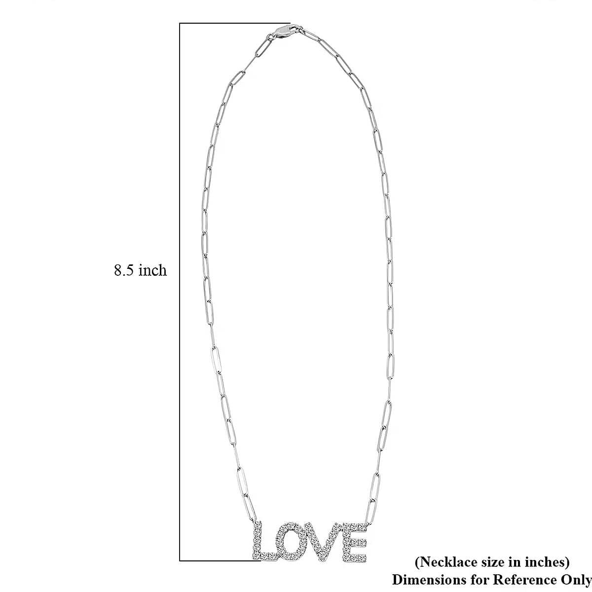 Luxuriant Lab Grown Diamond 1.75 ctw Love Necklace in Sterling Silver 18 Inches image number 6