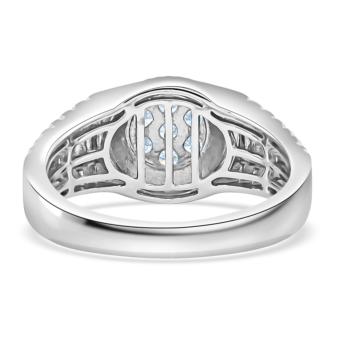 Doorbuster Luxuriant Lab Grown Diamond G SI 0.50 ctw Men's Solar Crest Ring in Sterling Silver (Size 11.0) image number 4
