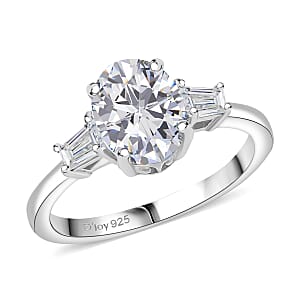 Doorbuster D'Joy Moissanite 2.25 ctw Art Deco Ring in Rhodium Over Sterling Silver (Size 7.0)