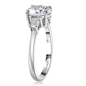  D'Joy Moissanite 2.25 ctw Art Deco Ring in Rhodium Over Sterling Silver (Size 7.0)