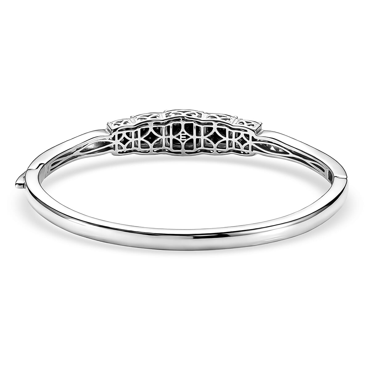 EverTrue Thai Black Spinel Bangle Bracelet in 18K YG Plated and Platinum Bond (7.25 In) 19.15 ctw image number 4