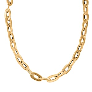 Italian 10K Yellow Gold Specchio Oval Rolo Necklace 18-20 Inches 10.3 Grams