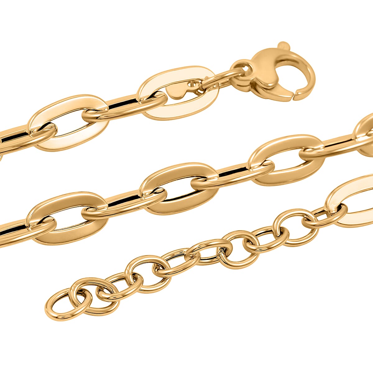 Italian 10K Yellow Gold Specchio Oval Rolo Necklace 18-20 Inches 10.3 Grams image number 5