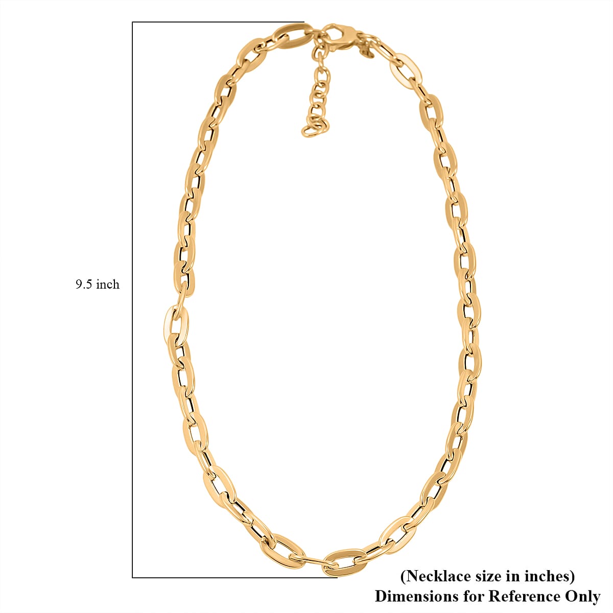 Italian 10K Yellow Gold Specchio Oval Rolo Necklace 18-20 Inches 10.3 Grams image number 6
