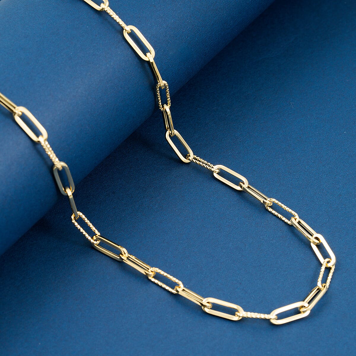 Italian Dual Glow Paperclip Necklace in 10K Yellow Gold 4.6 Grams 18-20 Inches image number 1