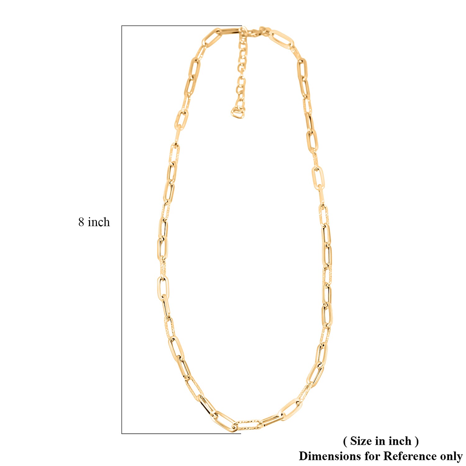 Italian Dual Glow Paperclip Necklace in 10K Yellow Gold 4.6 Grams 18-20 Inches