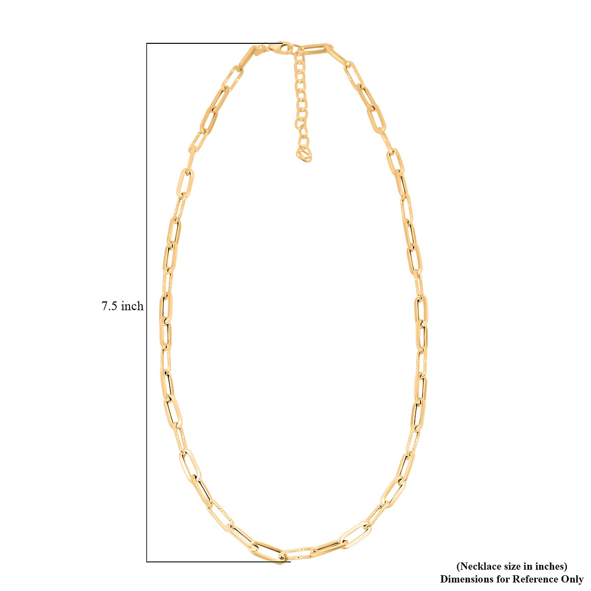 Italian Dual Glow Paperclip Necklace in 10K Yellow Gold 4.6 Grams 18-20 Inches image number 6