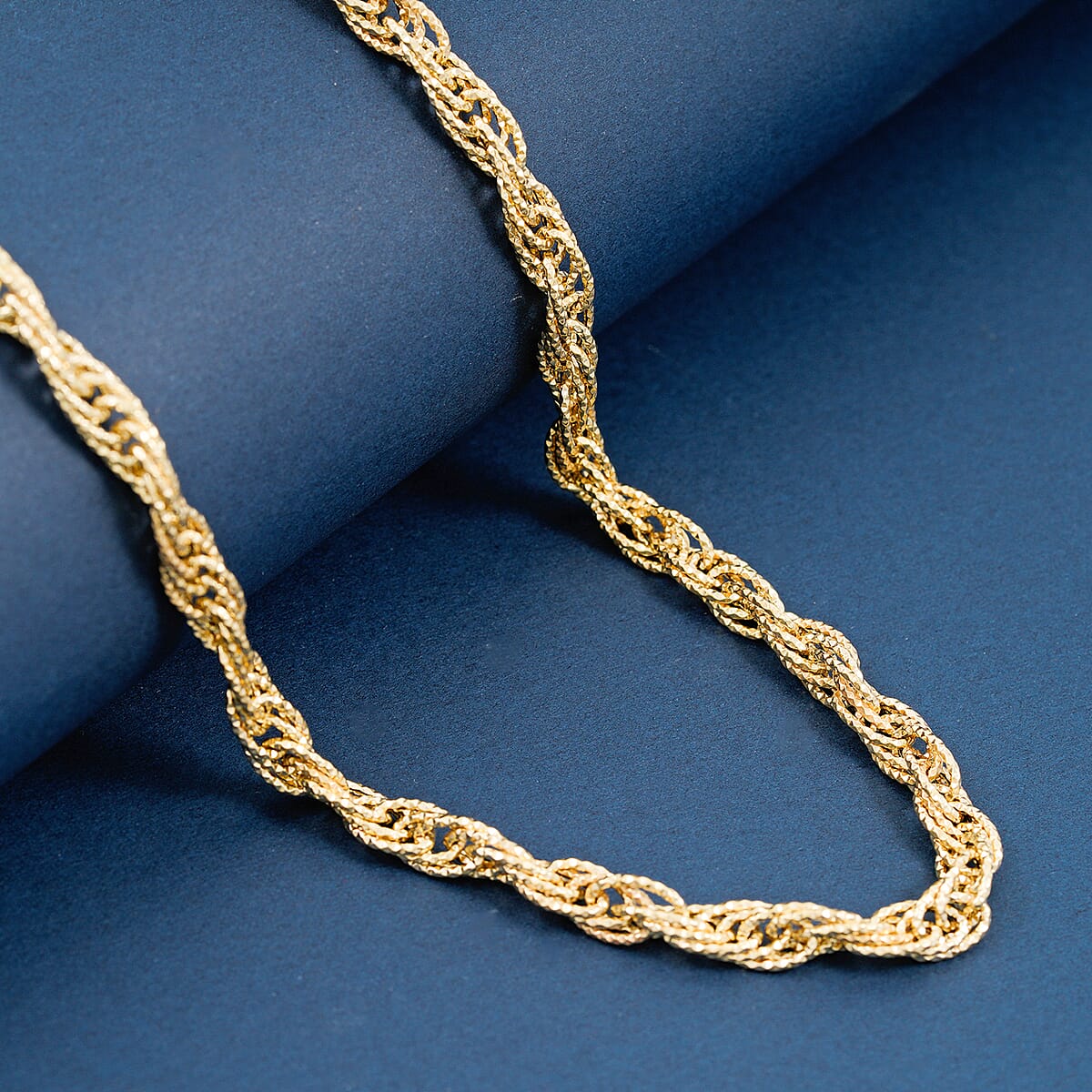 Doorbuster Italian 10K Yellow Gold Torchon Godronata Necklace 18-20 Inches 7.6 Grams image number 1