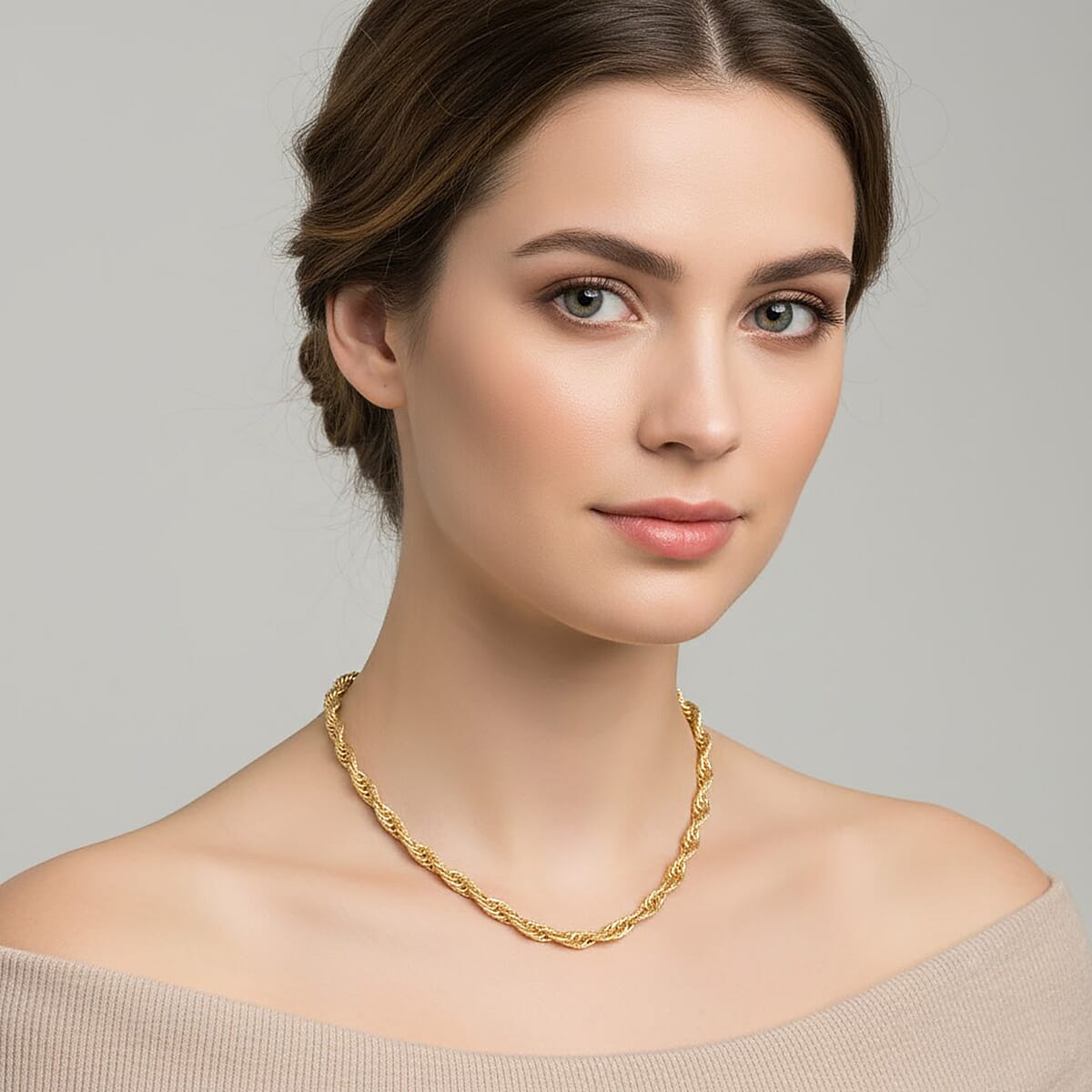 Doorbuster Italian 10K Yellow Gold Torchon Godronata Necklace 18-20 Inches 7.6 Grams image number 2