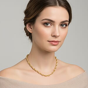 Doorbuster Italian 10K Yellow Gold Torchon Godronata Necklace 18-20 Inches 7.6 Grams