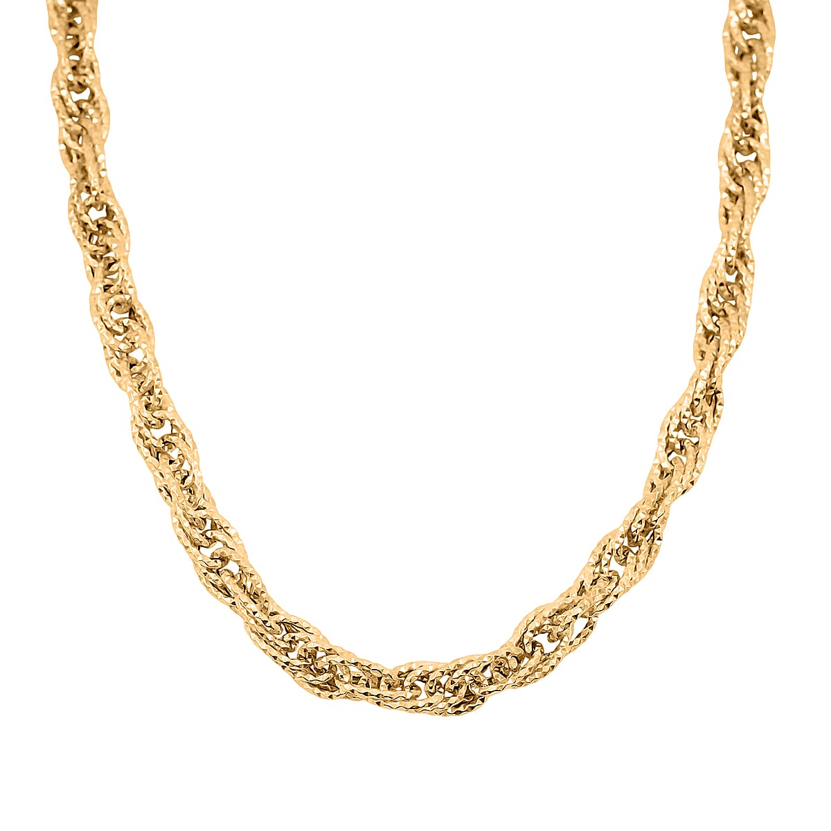 Doorbuster Italian 10K Yellow Gold Torchon Godronata Necklace 18-20 Inches 7.6 Grams image number 3